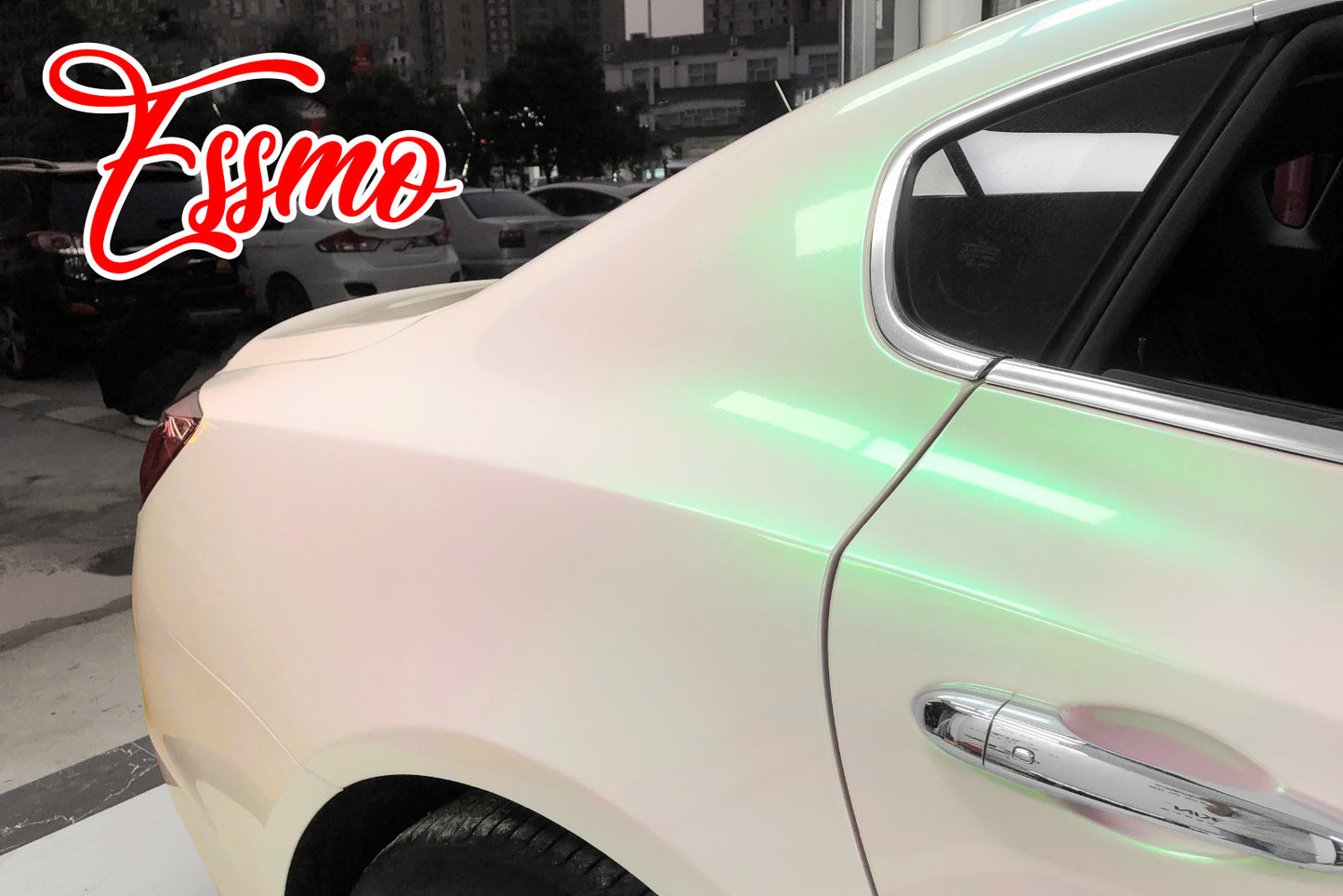 PET Galaxy Dust Gloss Aurora White Vinyl Wrap