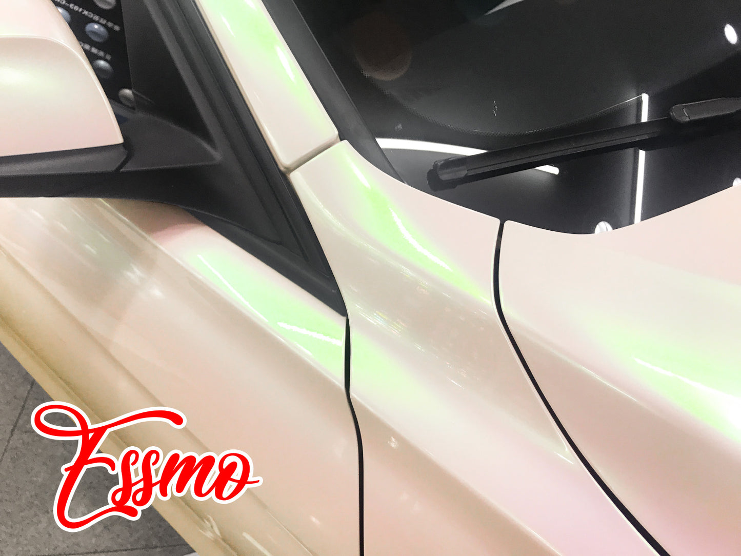 PET Galaxy Dust Gloss Aurora White Vinyl Wrap