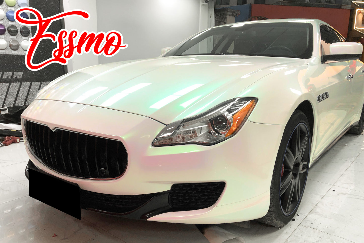 PET Galaxy Dust Gloss Aurora White Vinyl Wrap