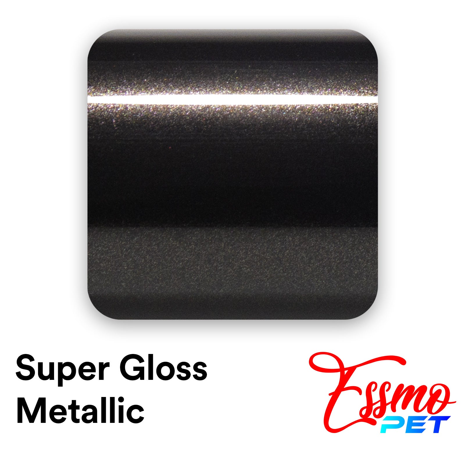 PET Super Gloss Metallic Black Vinyl Wrap