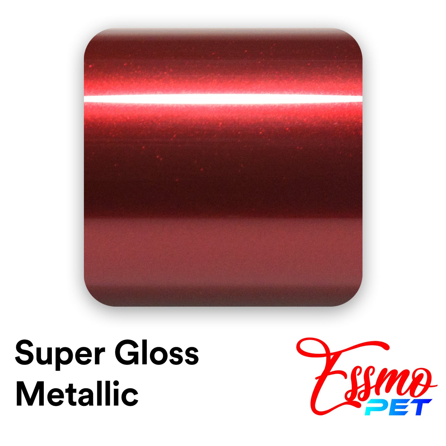 PET Super Gloss Metallic Cherry Red Vinyl Wrap