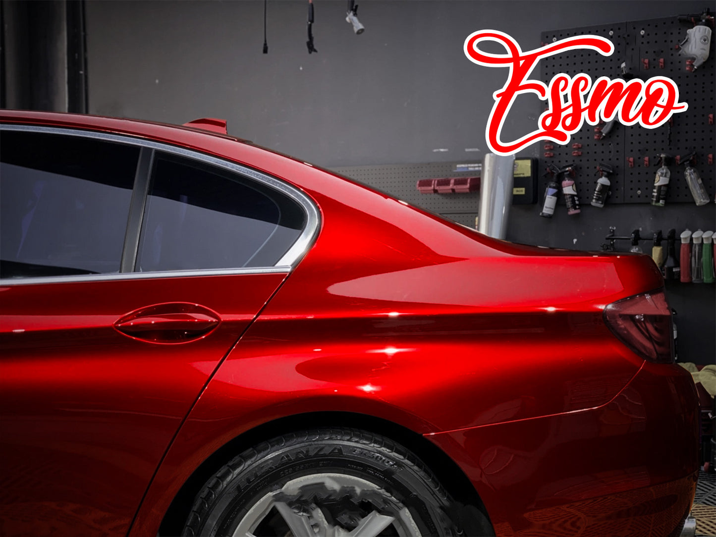 PET Super Gloss Metallic Cherry Red Vinyl Wrap