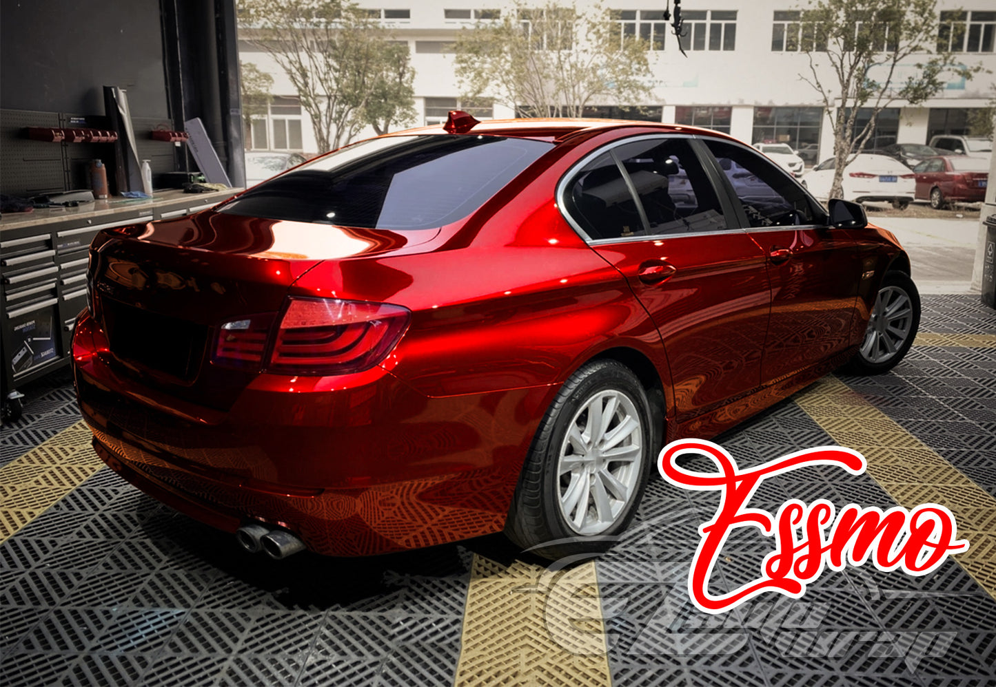 PET Super Gloss Metallic Cherry Red Vinyl Wrap