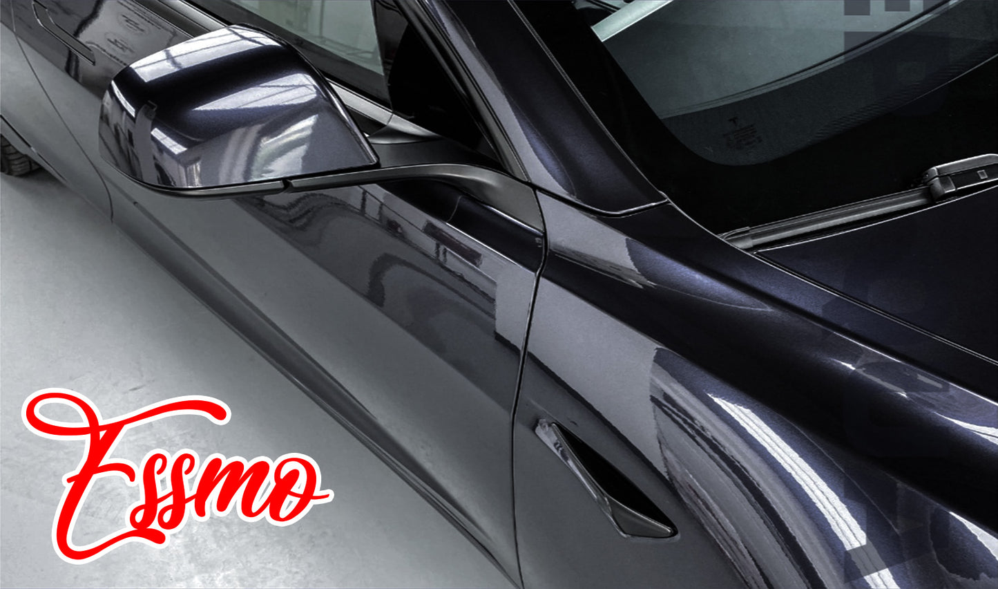 PET Super Gloss Metallic Carbon Black Navy Vinyl Wrap