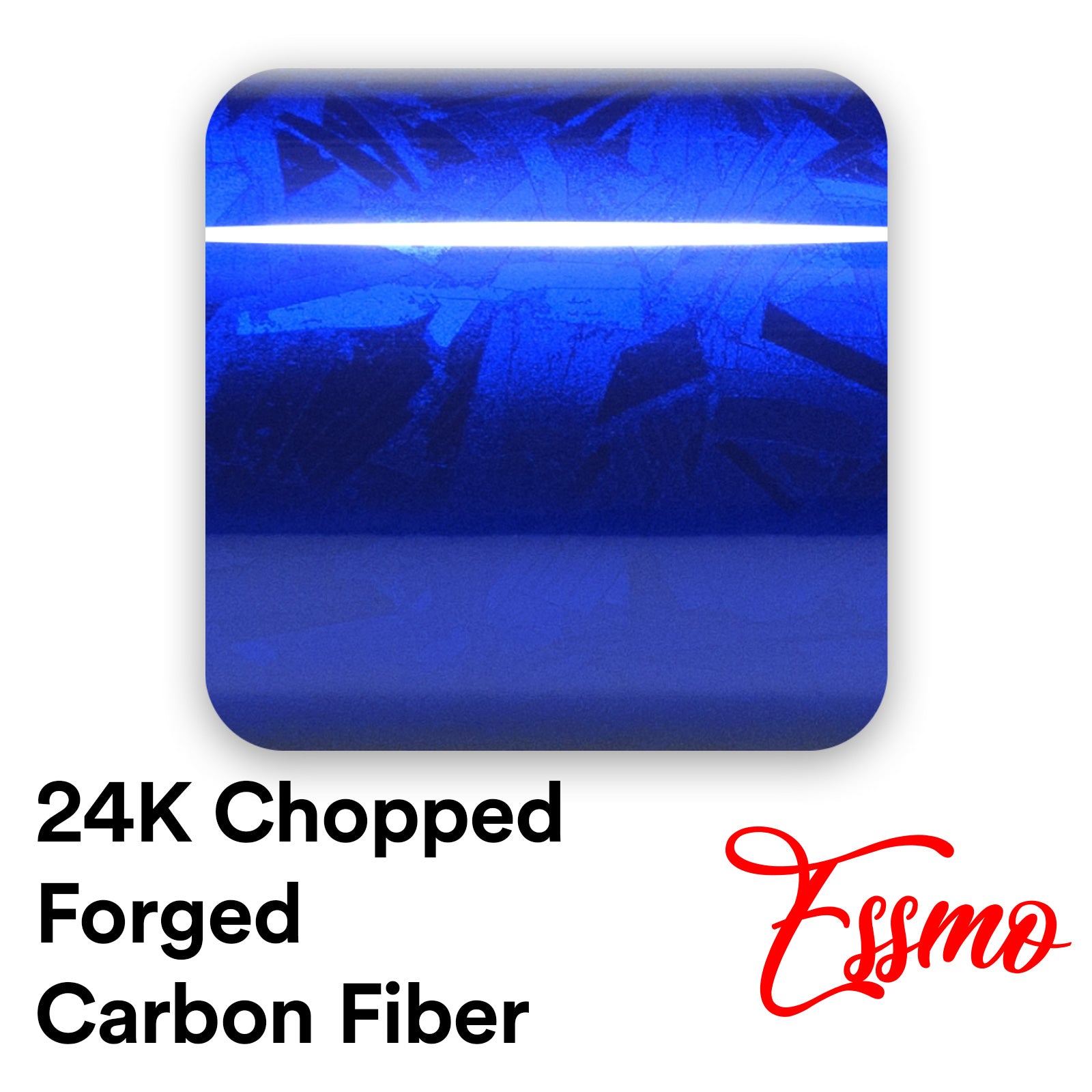 24K Chopped Forged Carbon Fiber Gloss Blue Vinyl Wrap – Essmovinyl