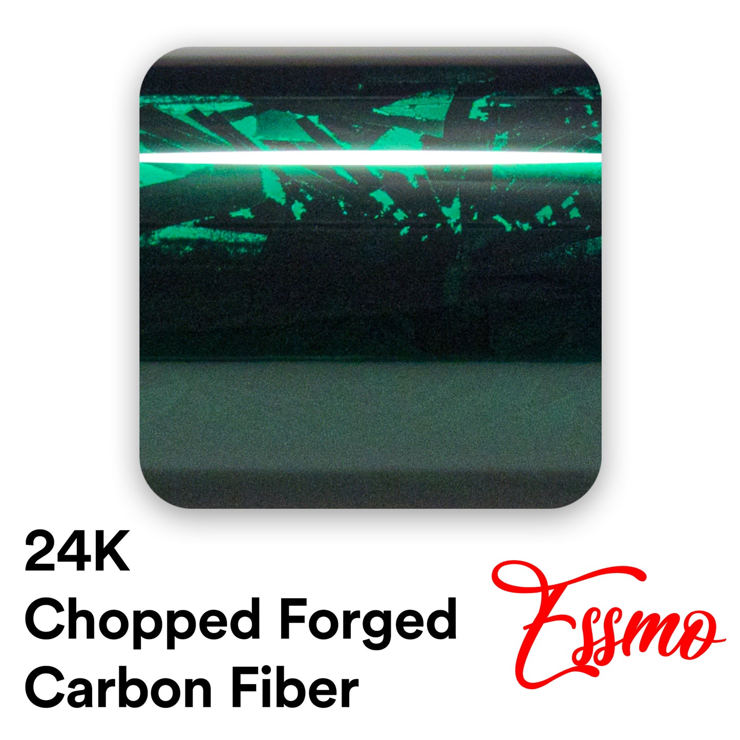 24K Chopped Forged Carbon Fiber Gloss Midnight Green Vinyl Wrap