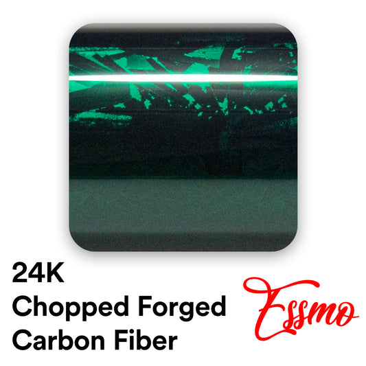 24K Chopped Forged Carbon Fiber Gloss Midnight Green Vinyl Wrap