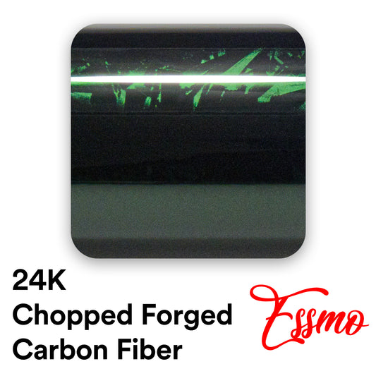 24K Chopped Forged Carbon Fiber Gloss Venom Green Vinyl Wrap