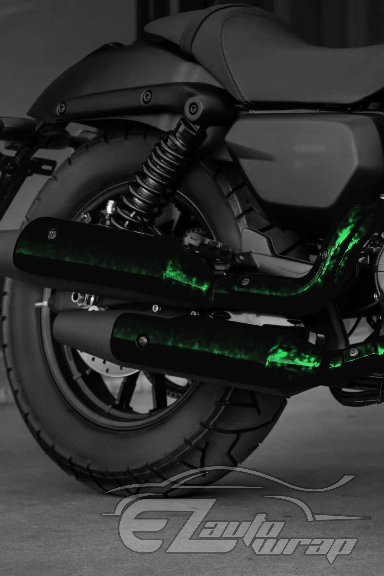 24K Chopped Forged Carbon Fiber Gloss Venom Green Vinyl Wrap