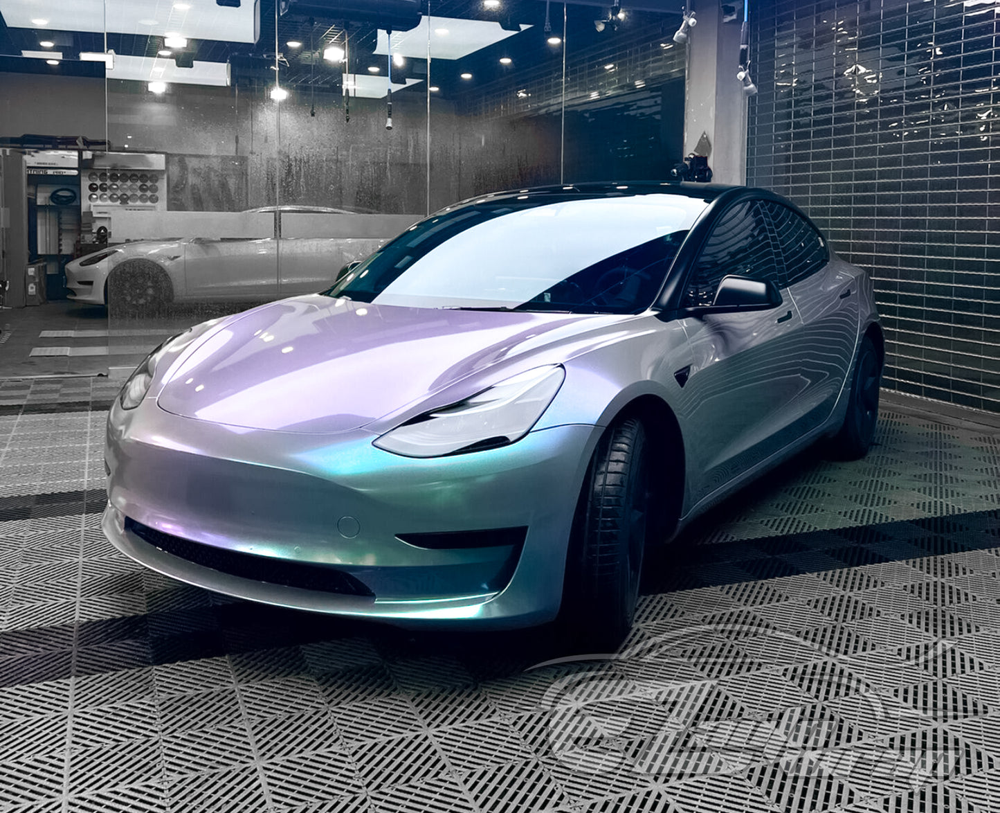 Galaxy Dust Gloss Gray Blue Vinyl Wrap