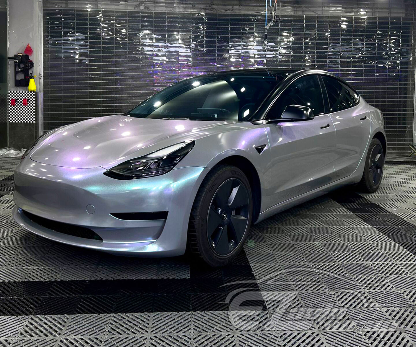 Galaxy Dust Gloss Gray Blue Vinyl Wrap