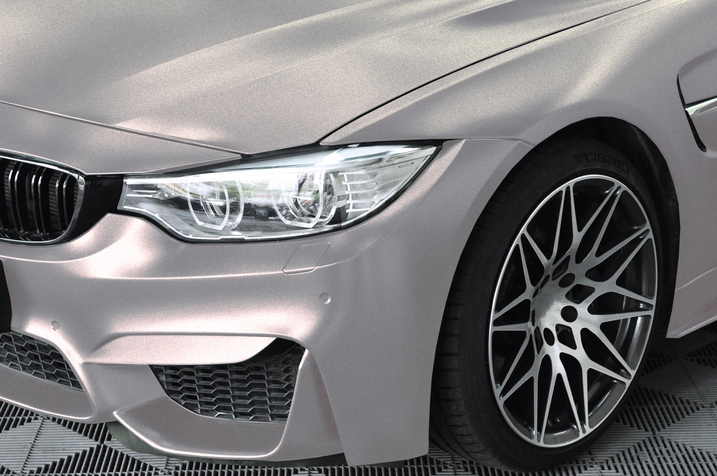 Galaxy Dust Matte Silver Red Vinyl Wrap