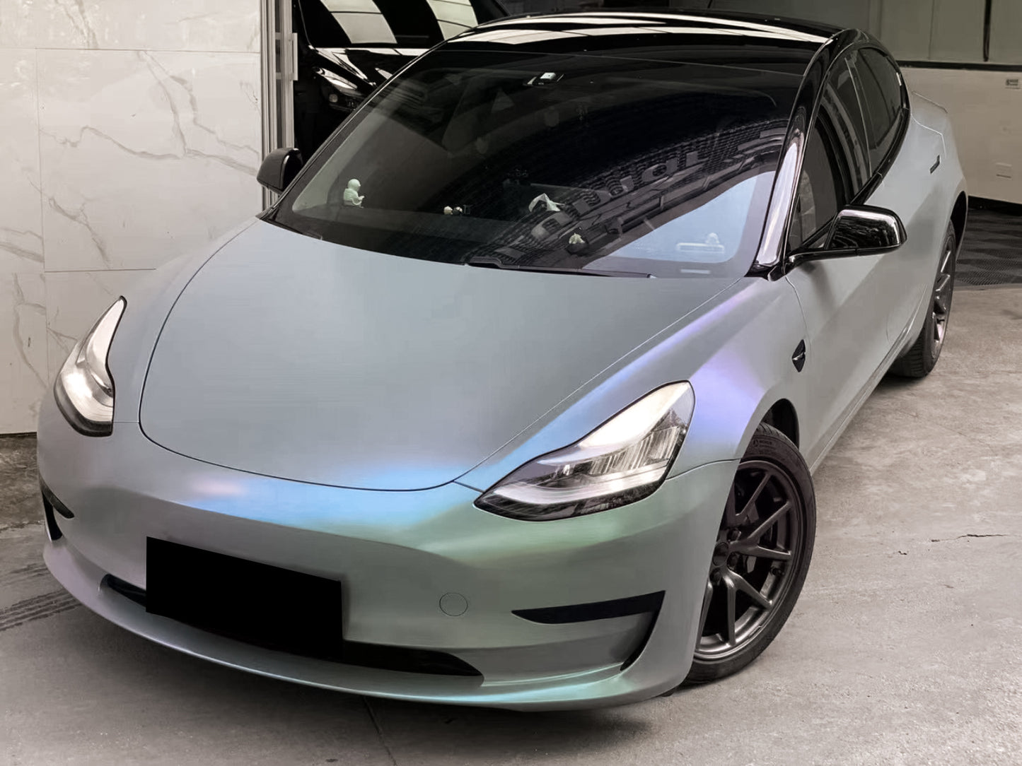 Galaxy Dust Matte Gray Blue Vinyl Wrap