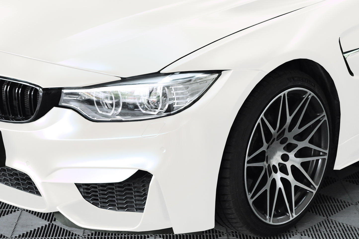 Galaxy Dust Matte Pearl White Blue Vinyl Wrap