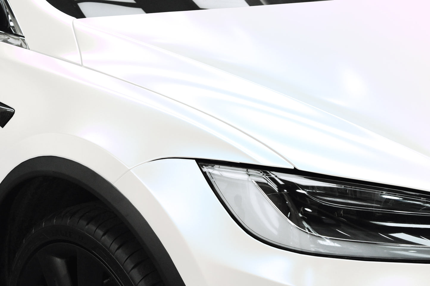 Galaxy Dust Matte Pearl White Blue Vinyl Wrap