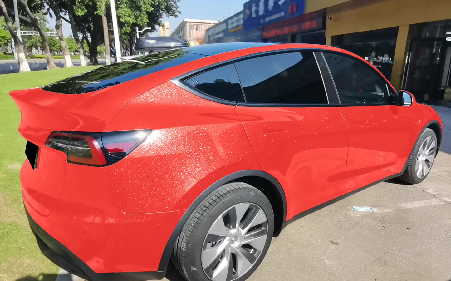 Sparkle Red Gloss Glitter Vinyl Wrap