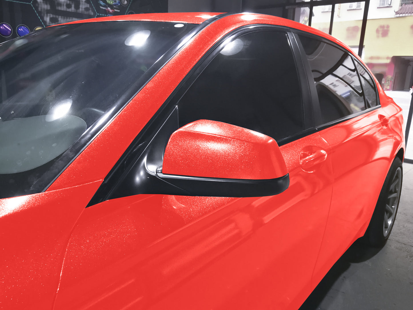 Sparkle Red Gloss Glitter Vinyl Wrap