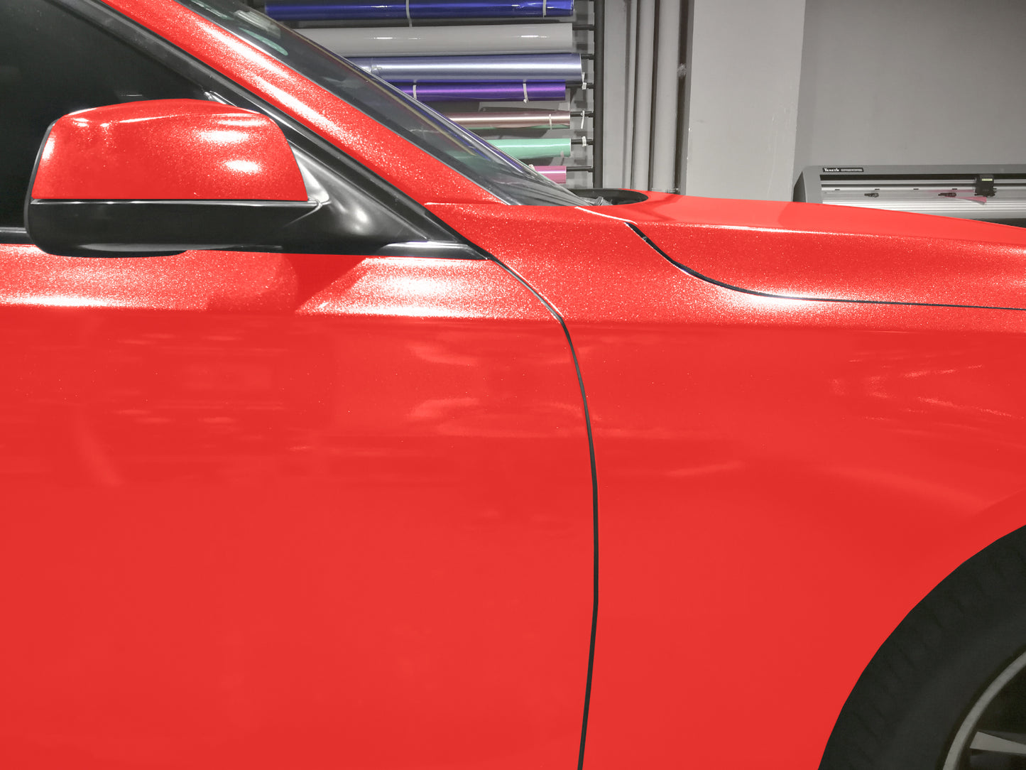 Sparkle Red Gloss Glitter Vinyl Wrap