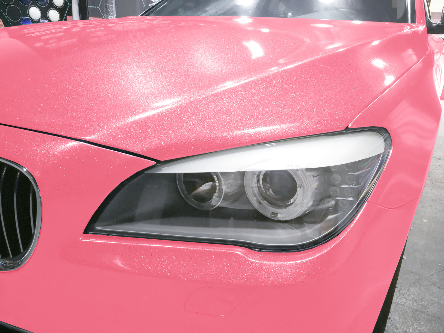 Sparkle Pink Gloss Glitter Vinyl Wrap