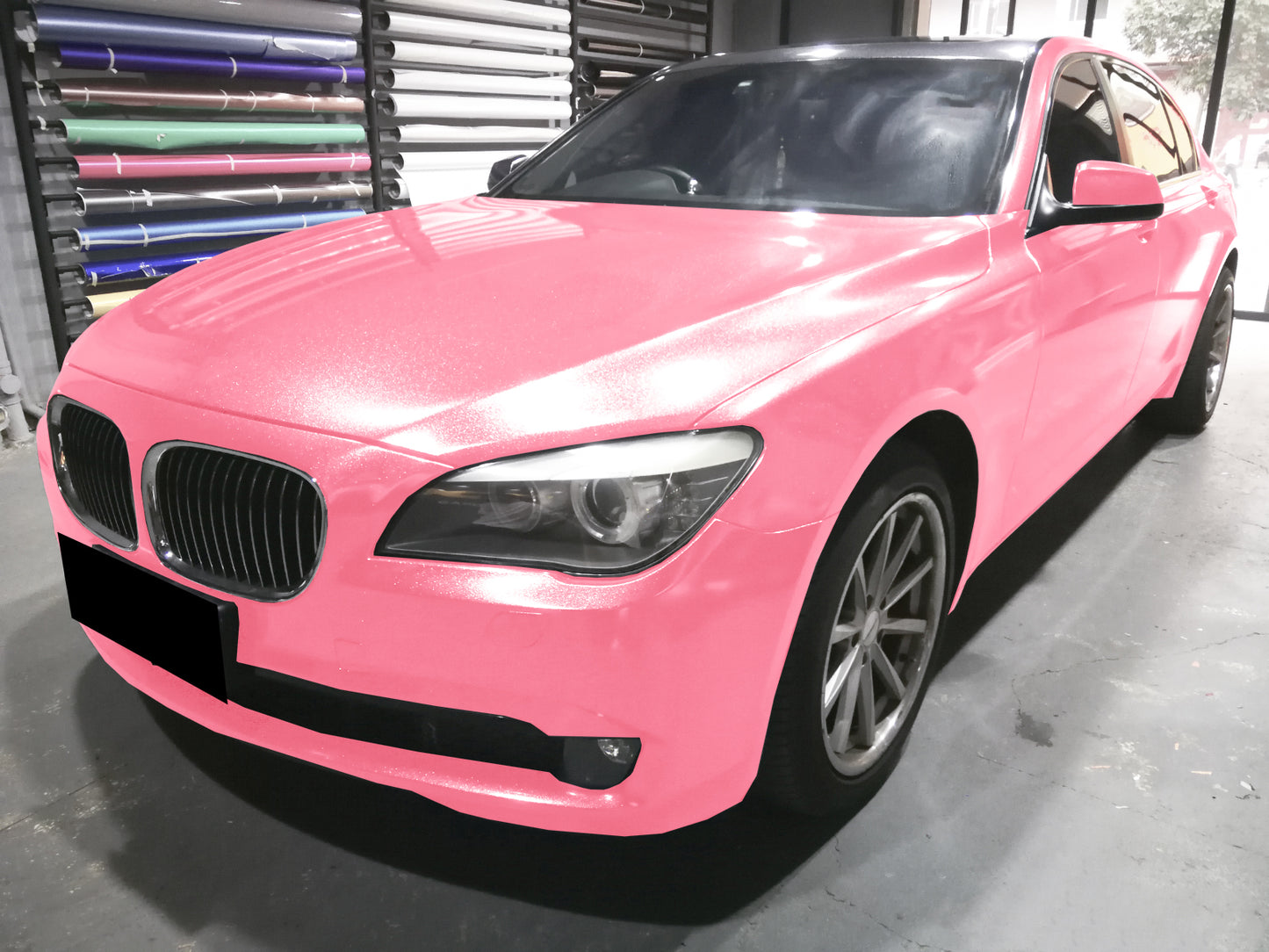 Sparkle Pink Gloss Glitter Vinyl Wrap