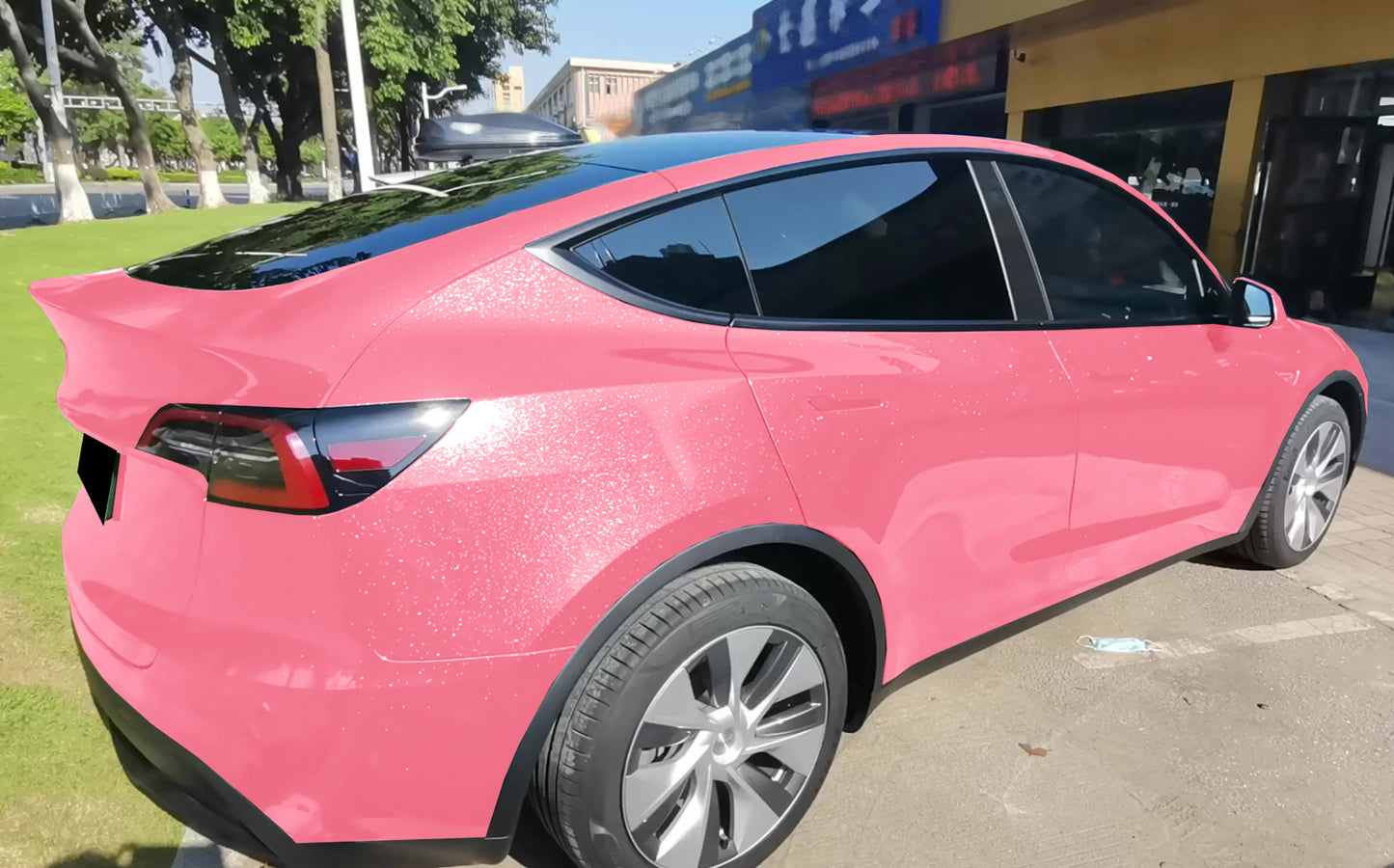 Sparkle Pink Gloss Glitter Vinyl Wrap