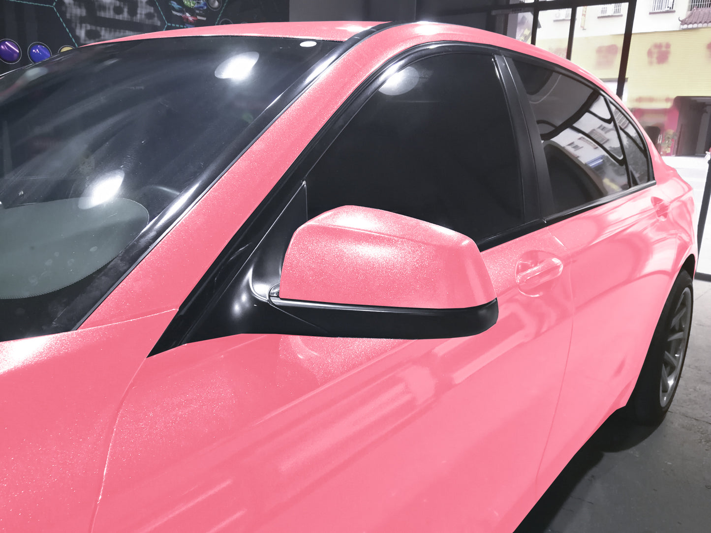 Sparkle Pink Gloss Glitter Vinyl Wrap