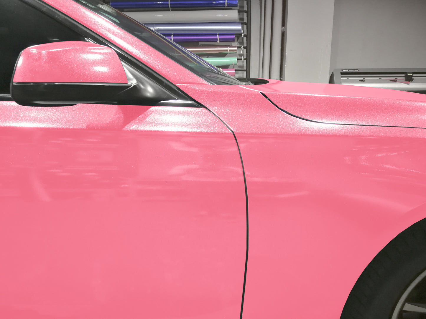 Sparkle Pink Gloss Glitter Vinyl Wrap