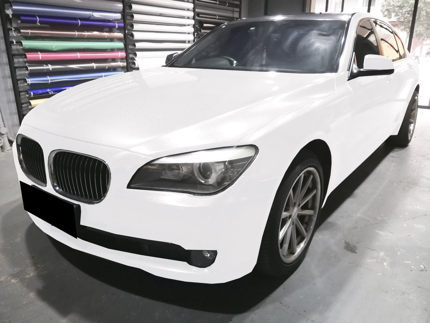 Super Gloss Metallic Sparkle White Vinyl Wrap