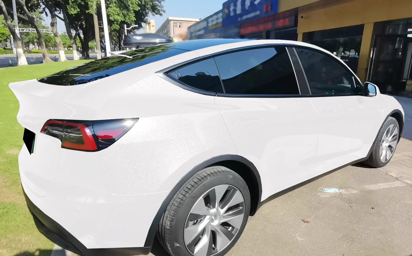 Super Gloss Metallic Sparkle White Vinyl Wrap