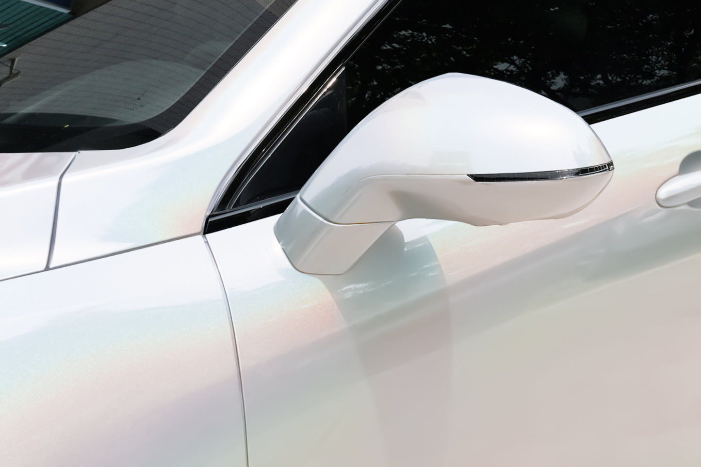 Laser Flip Gloss White Vinyl Wrap