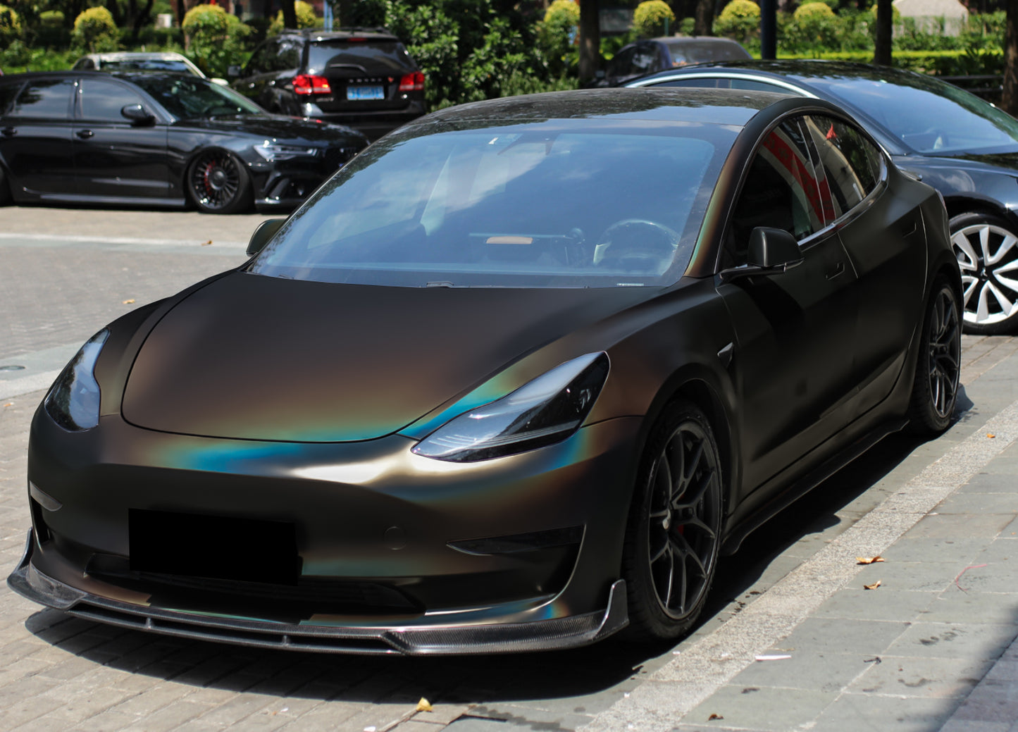 Laser Flip Satin Black Vinyl Wrap