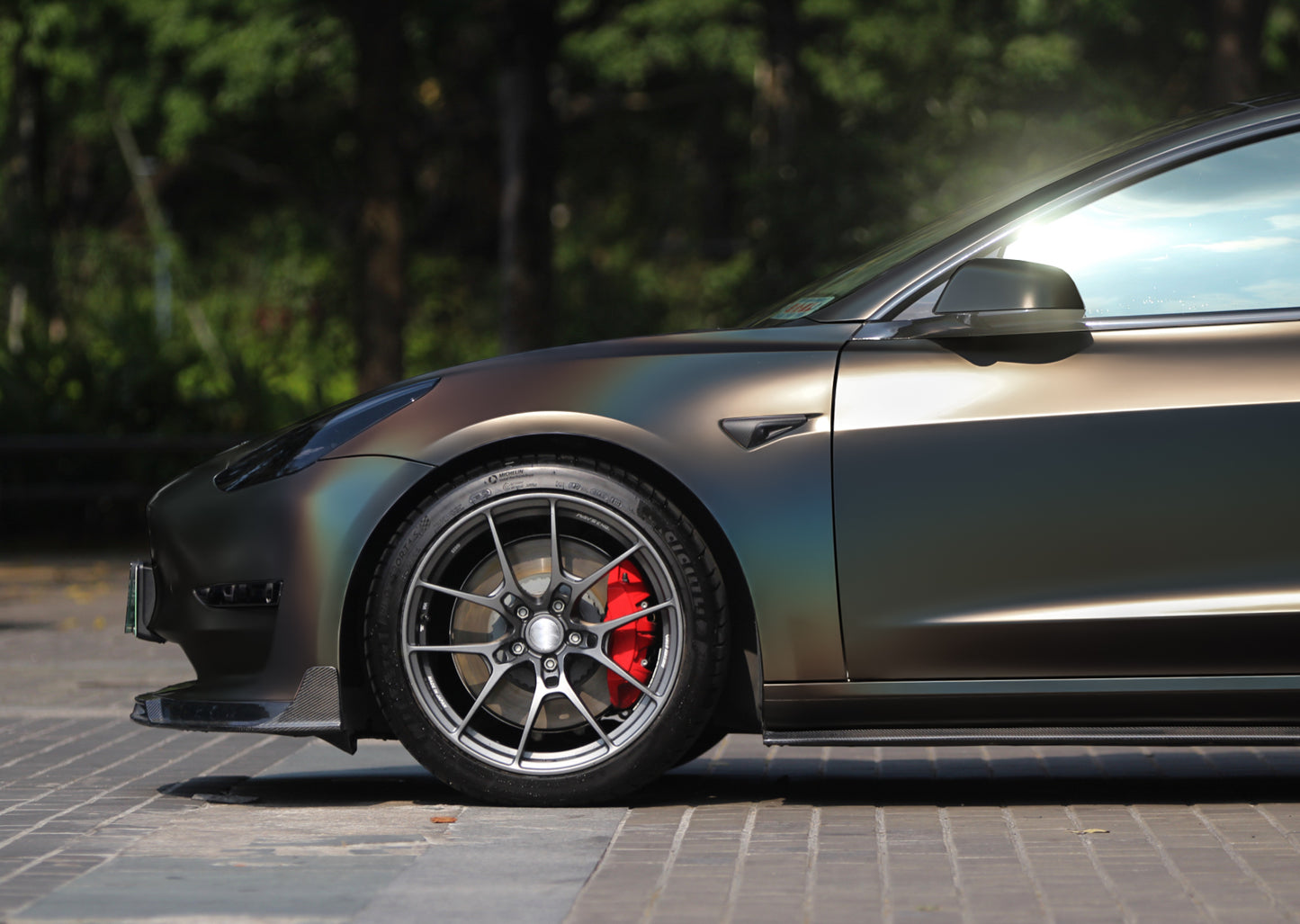 Laser Flip Satin Black Vinyl Wrap