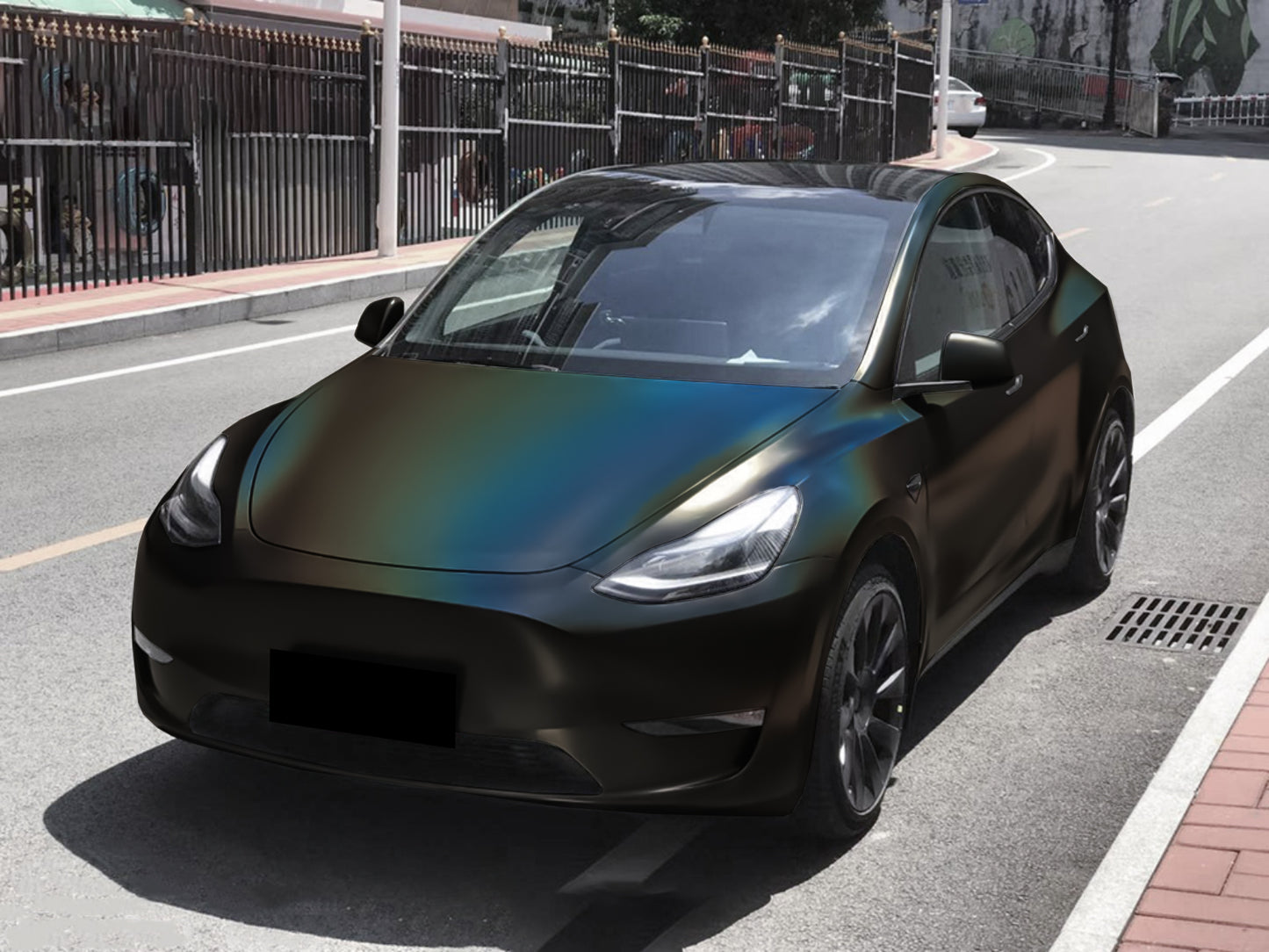 Laser Flip Satin Black Vinyl Wrap