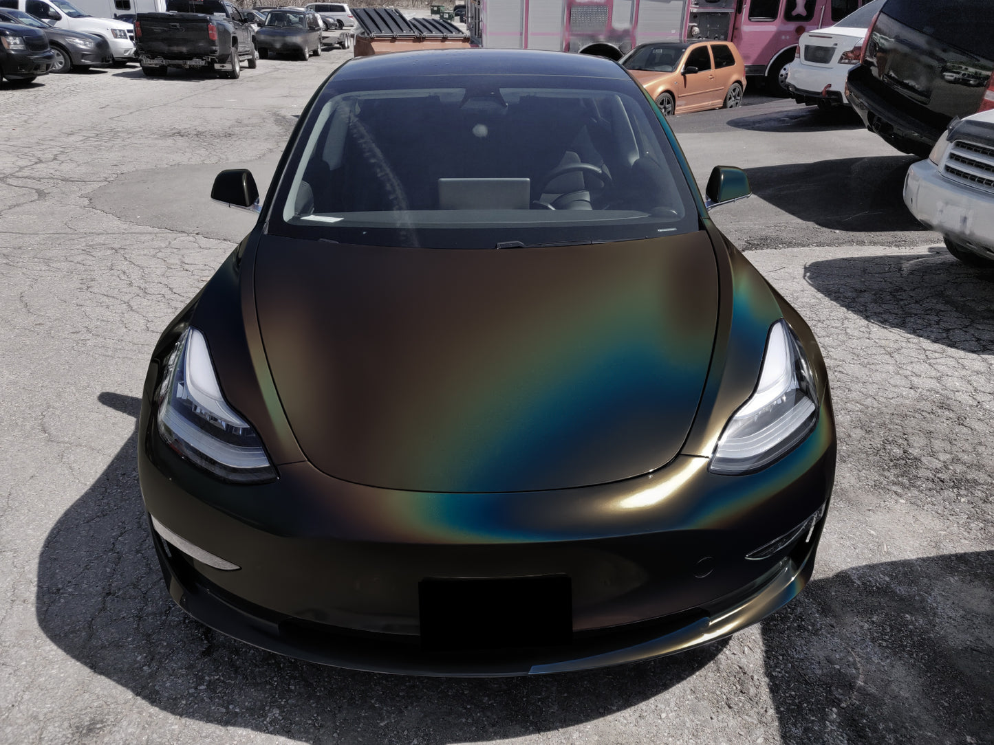 Laser Flip Satin Black Vinyl Wrap