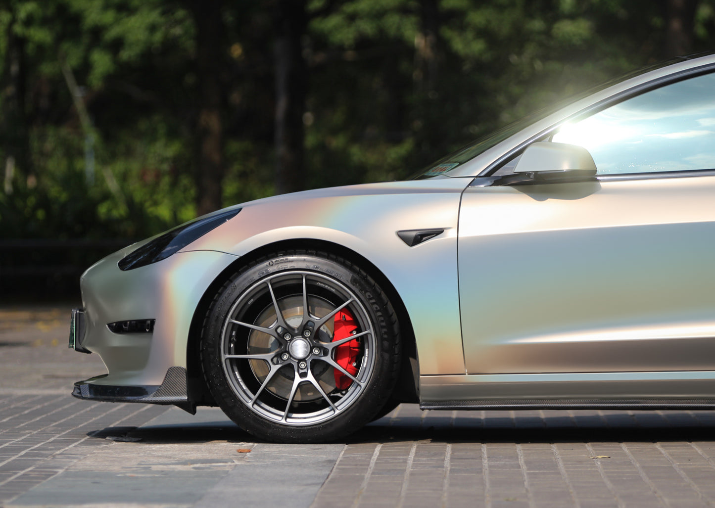 Laser Flip Satin Silver Vinyl Wrap