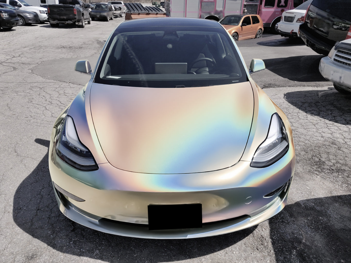 Laser Flip Satin Silver Vinyl Wrap