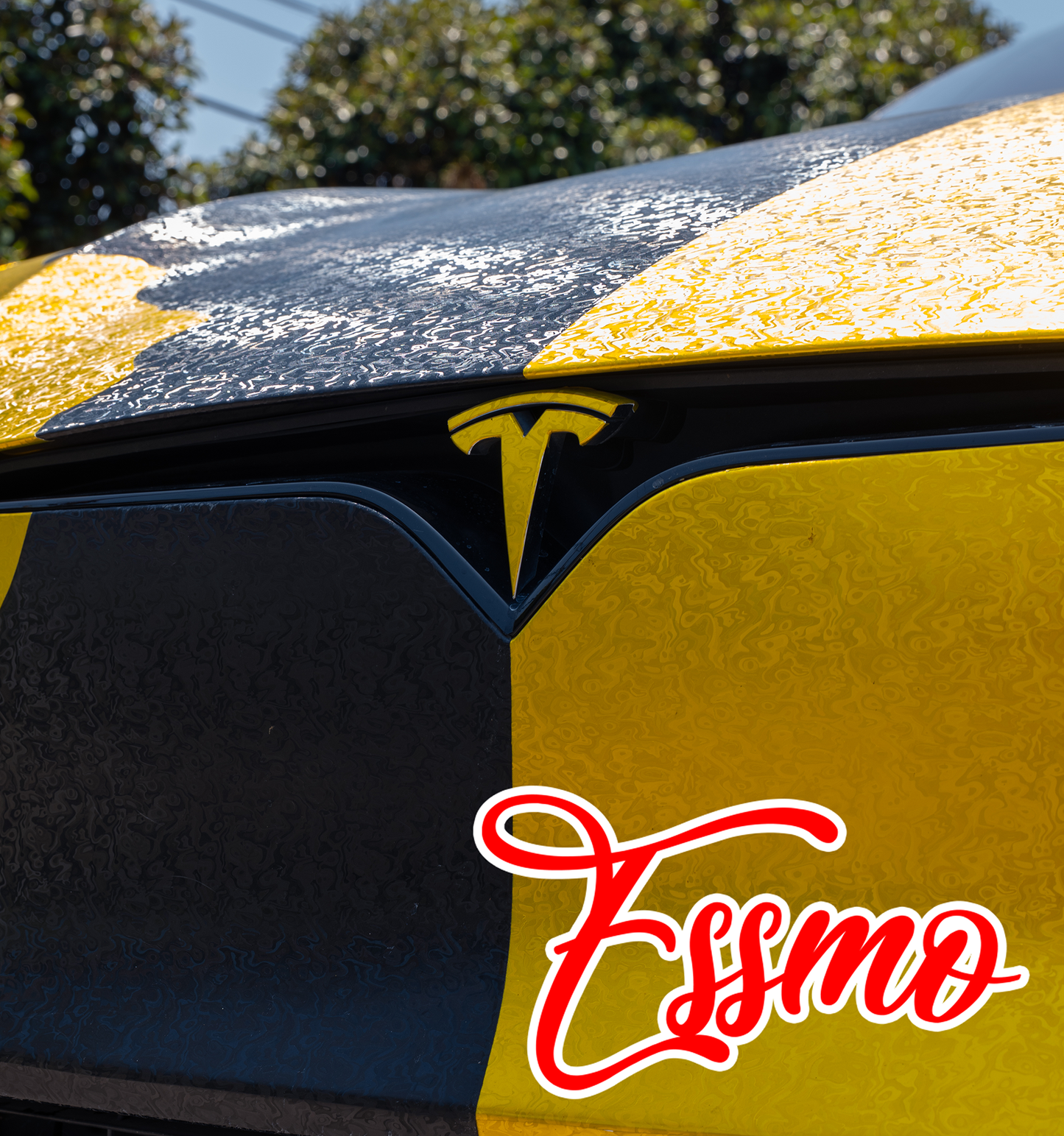 PET Damascus Forged Satin Black Vinyl Wrap