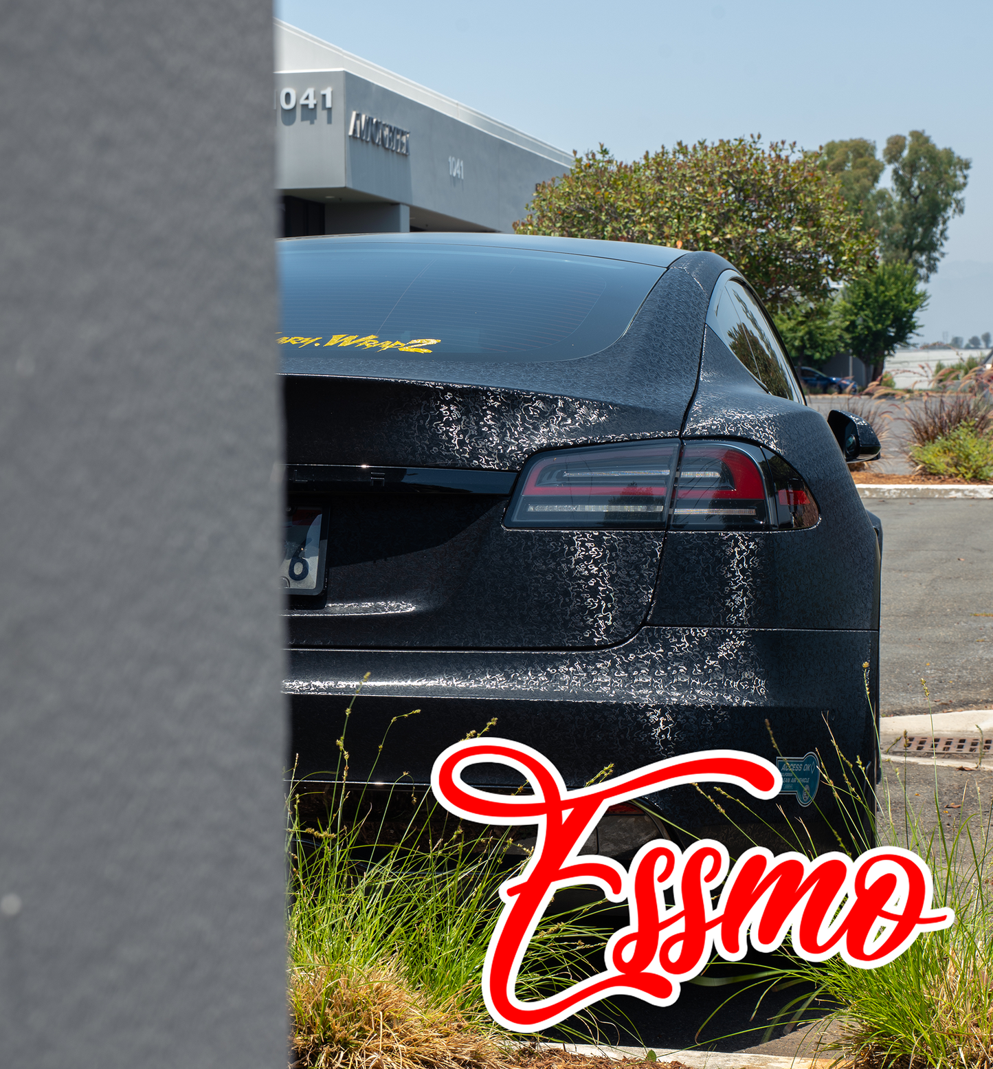 PET Damascus Forged Satin Black Vinyl Wrap