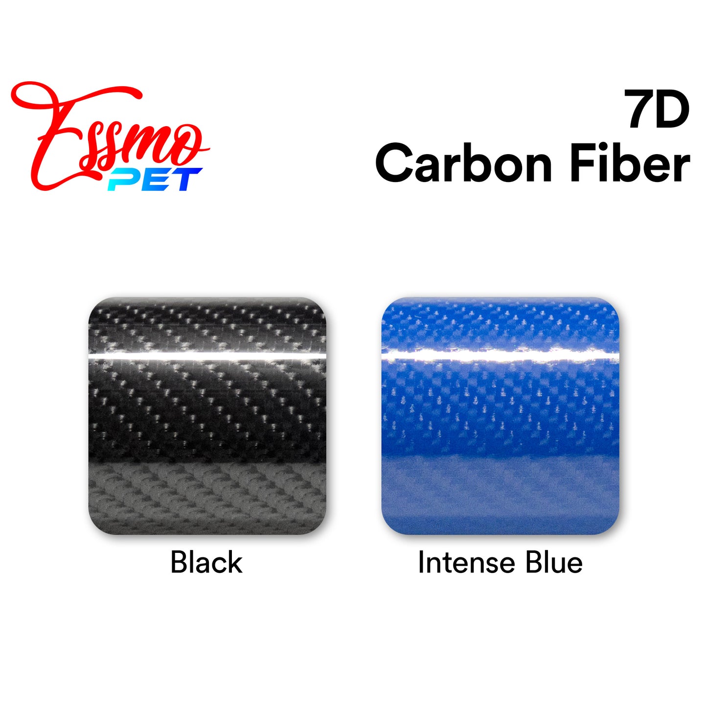 PET 7D Carbon Fiber Intense Blue Vinyl Wrap