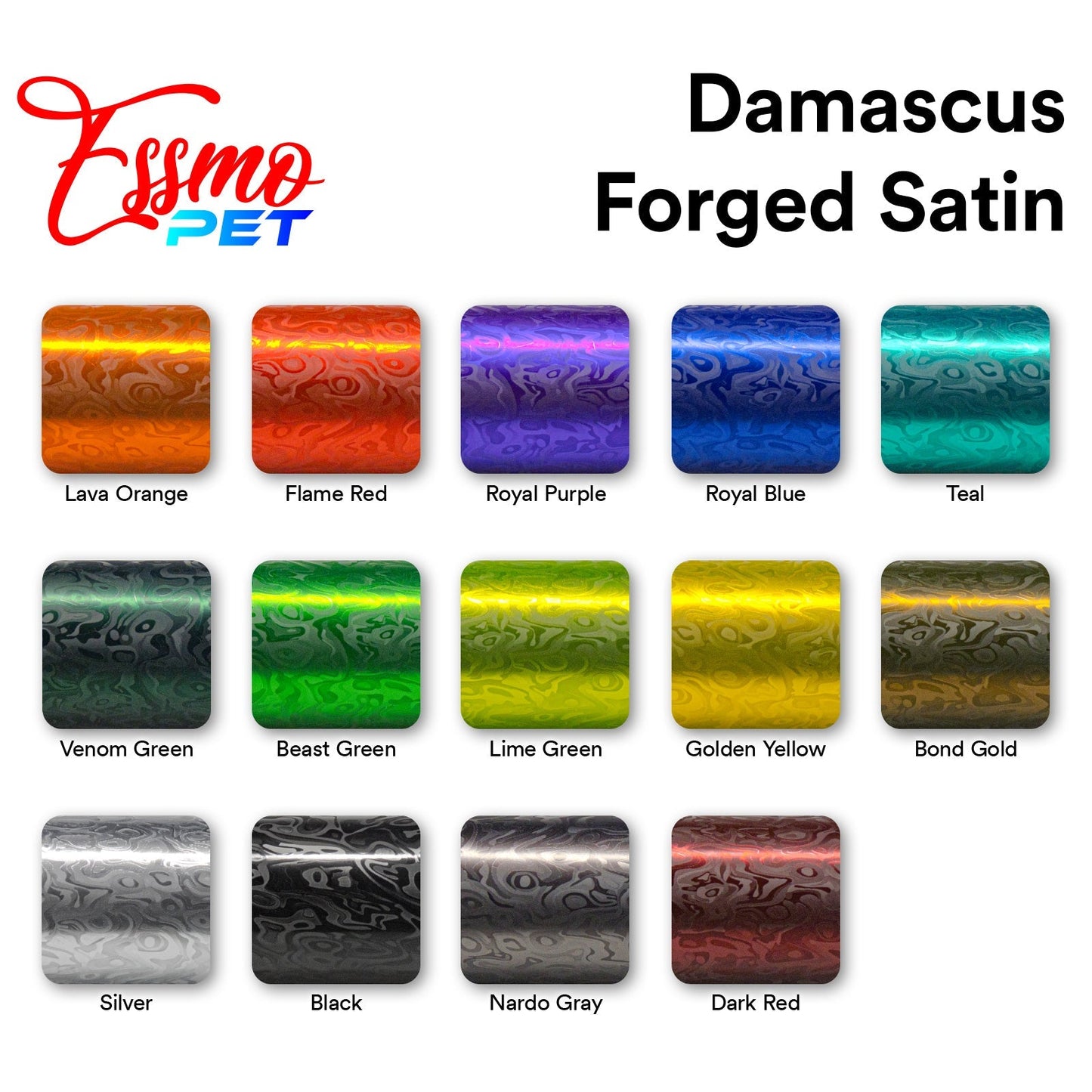 PET Damascus Forged Satin Venom Green Vinyl Wrap