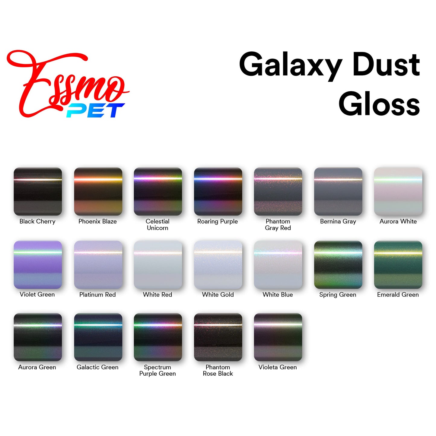 PET Galaxy Dust Gloss Phoenix Blaze Vinyl Wrap