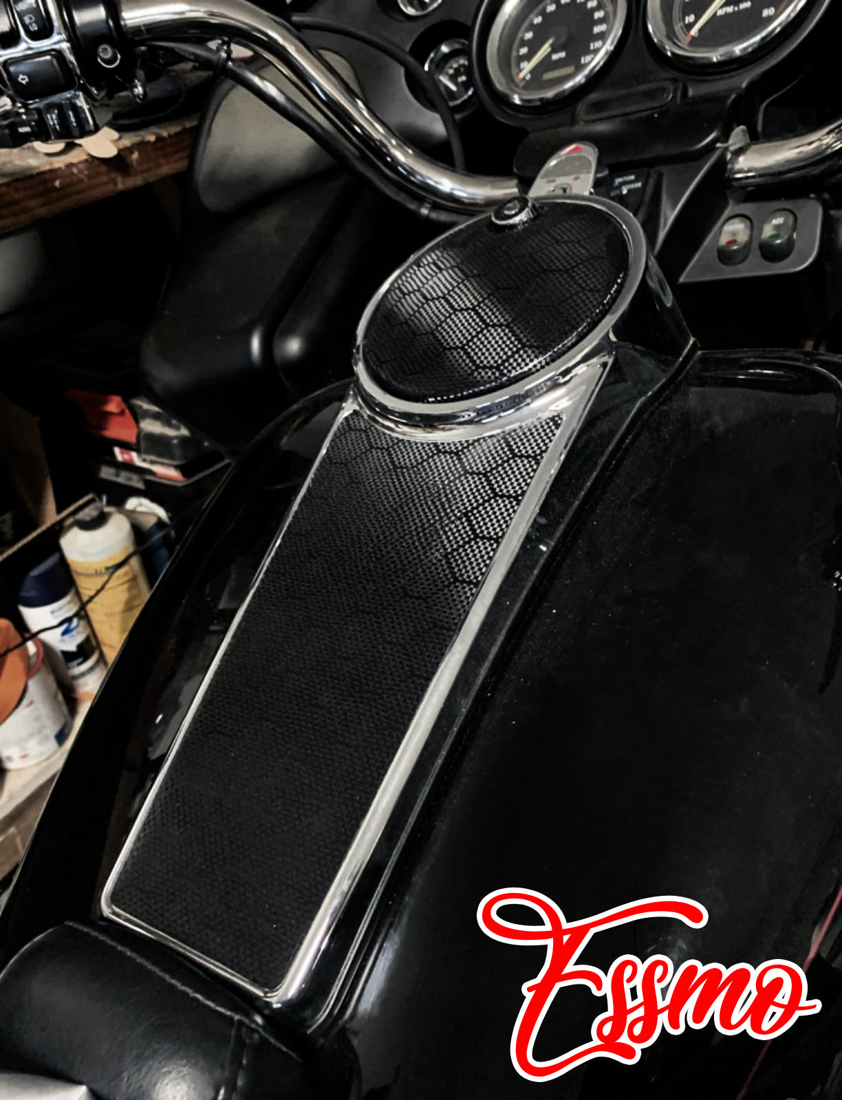 PET Honeycomb Carbon Fiber Satin Black Hex Vinyl Wrap