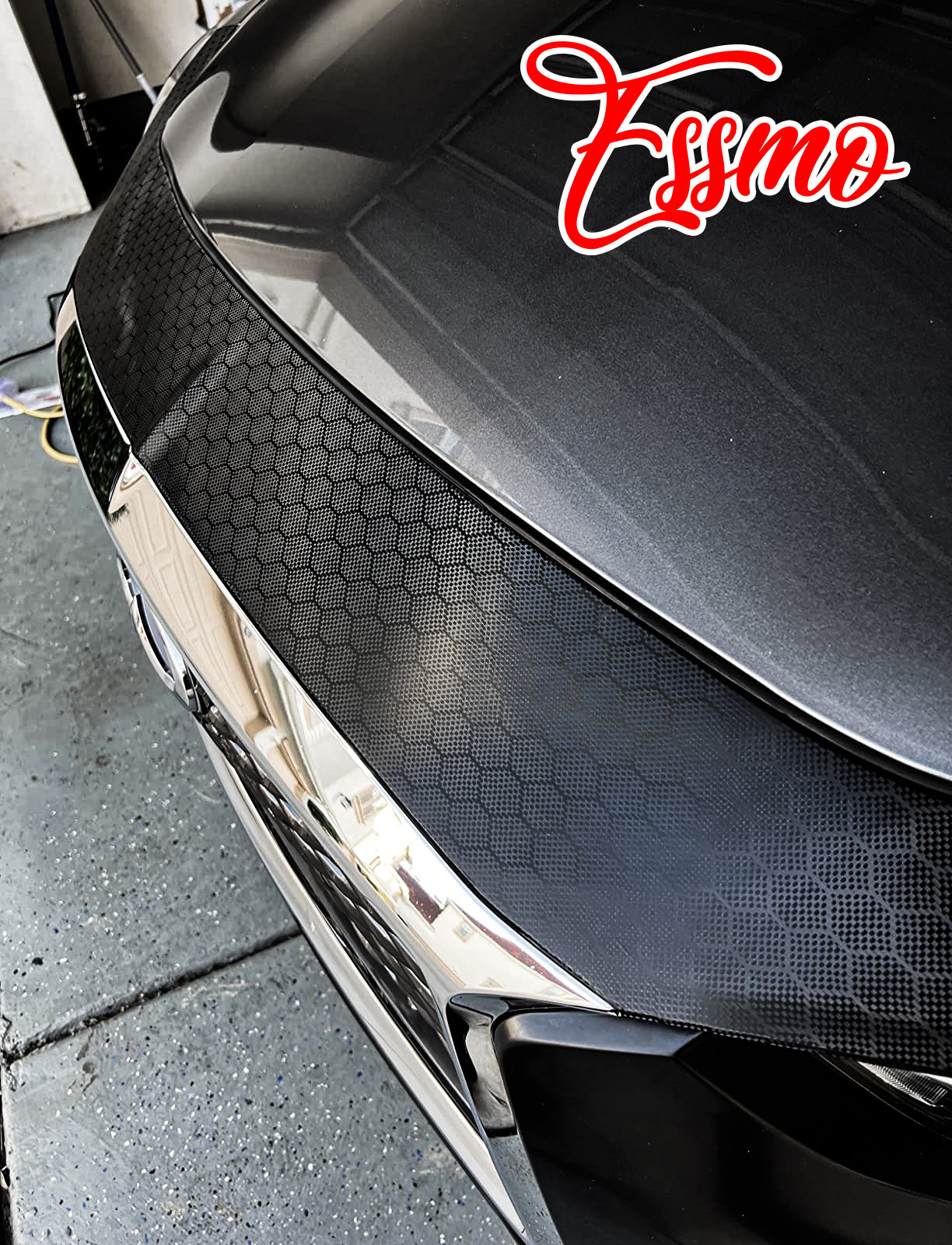 PET Honeycomb Carbon Fiber Satin Black Hex Vinyl Wrap
