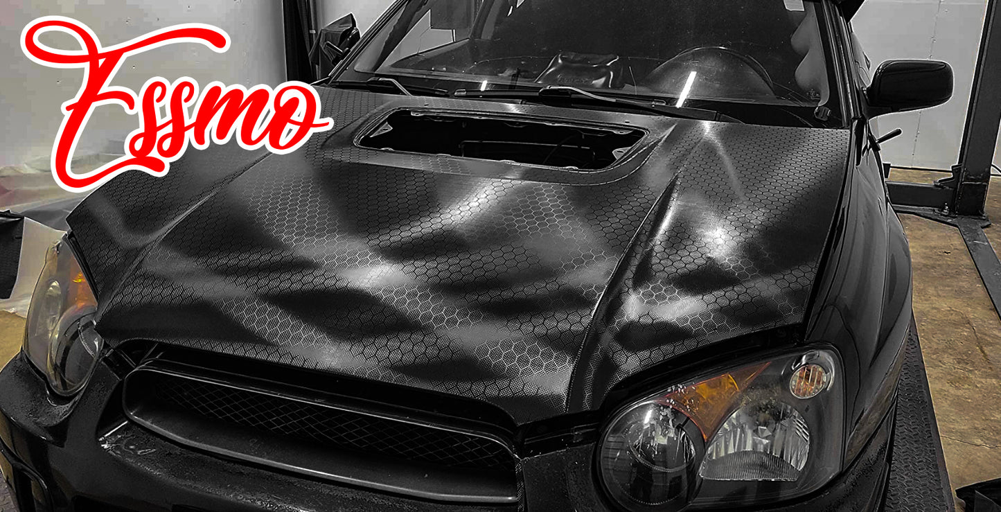 PET Honeycomb Carbon Fiber Satin Black Hex Vinyl Wrap