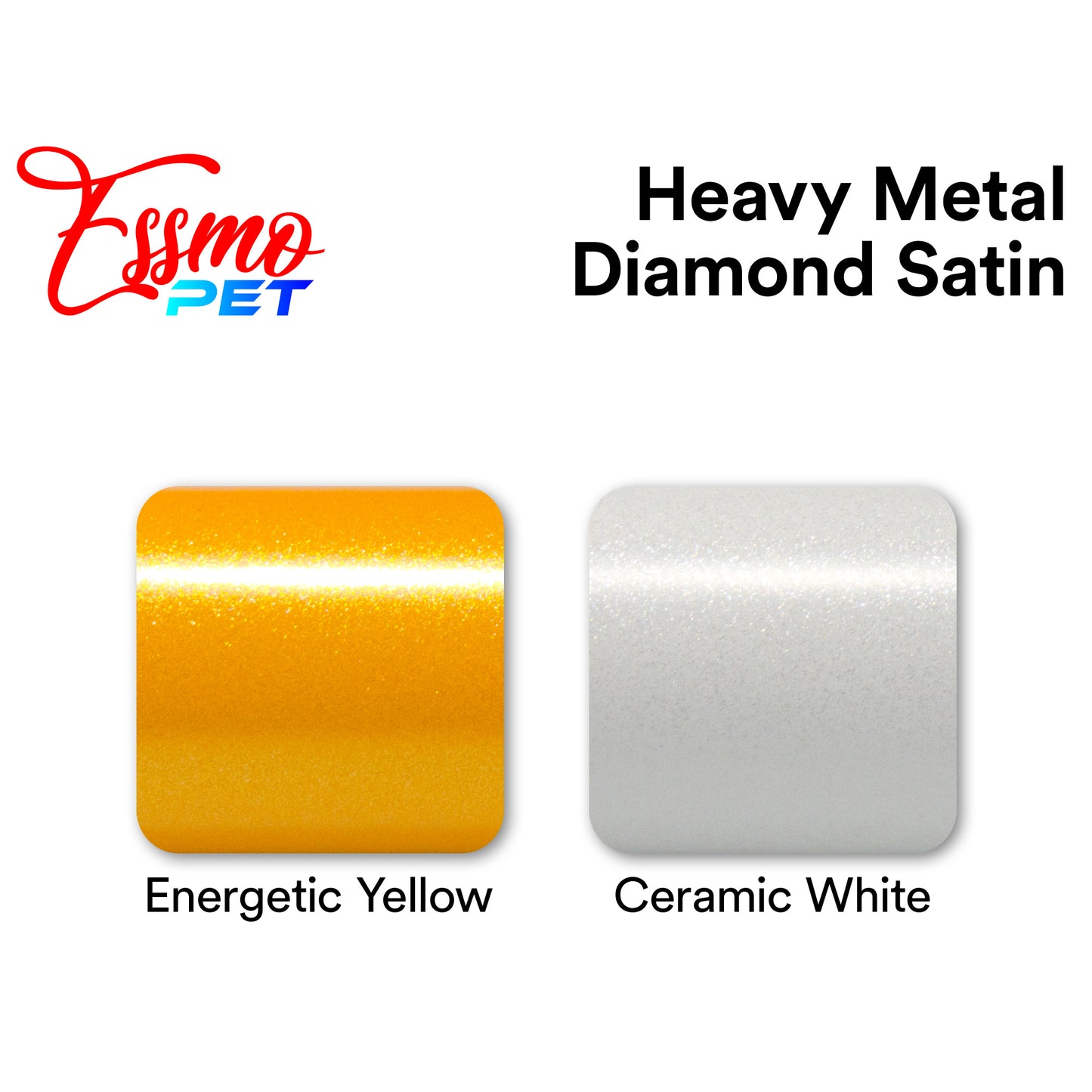 PET Heavy Metal Diamond Satin Ceramic White Vinyl Wrap