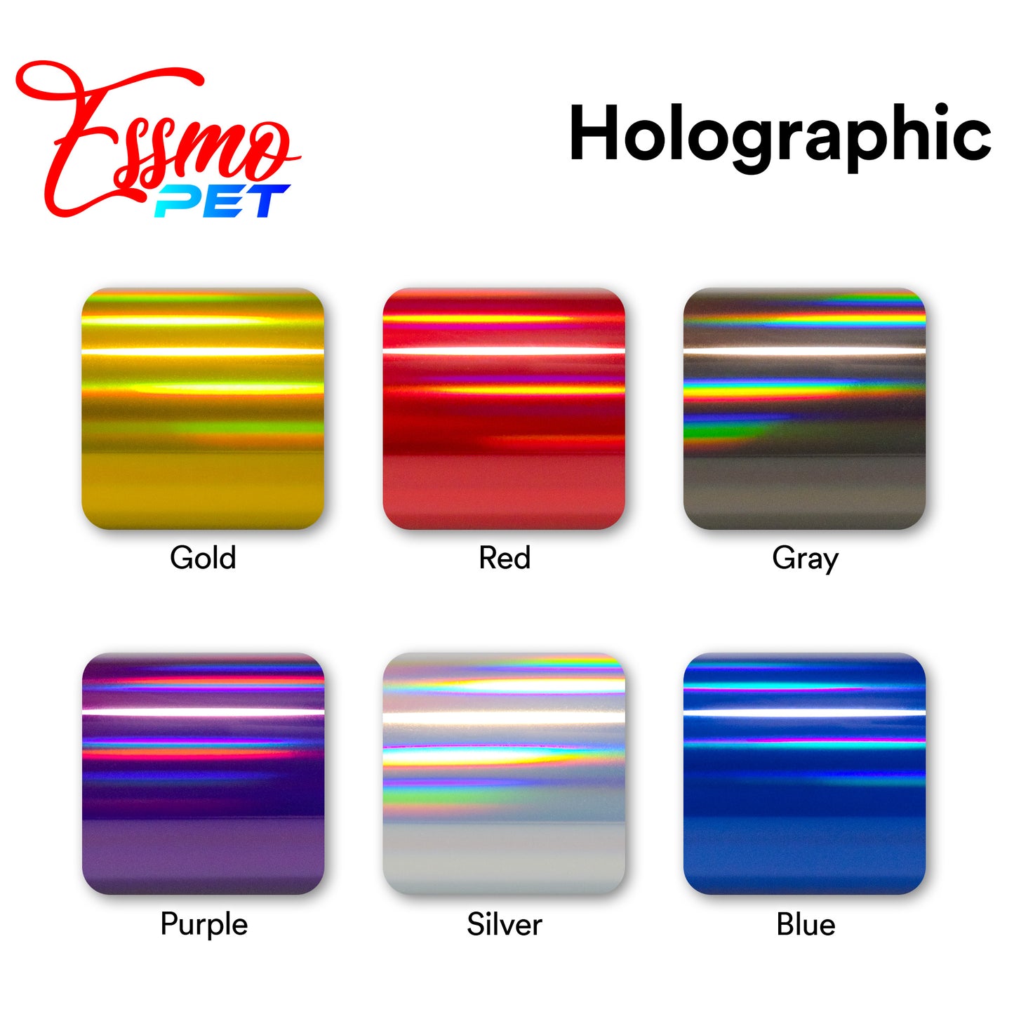 PET Holographic Blue Vinyl Wrap