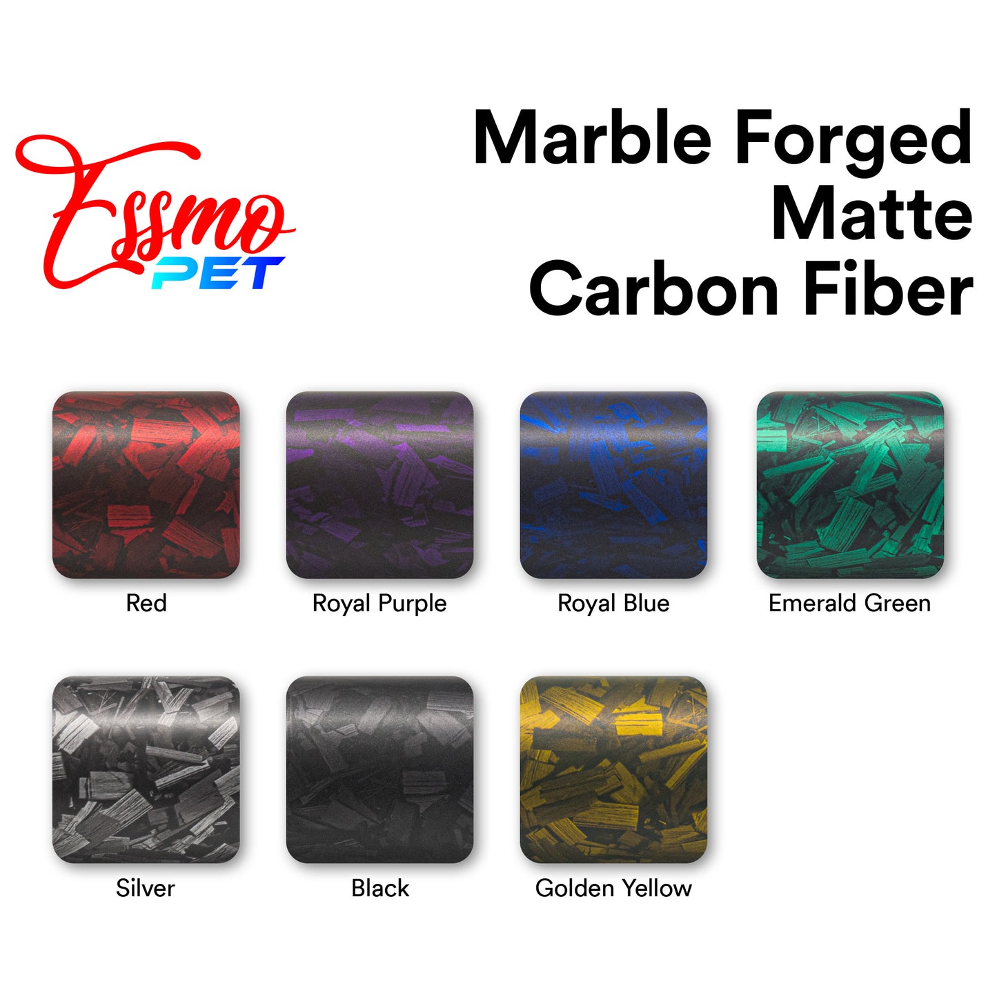 PET Marble Forged Matte Carbon Fiber Textured Silver Vinyl Wrap