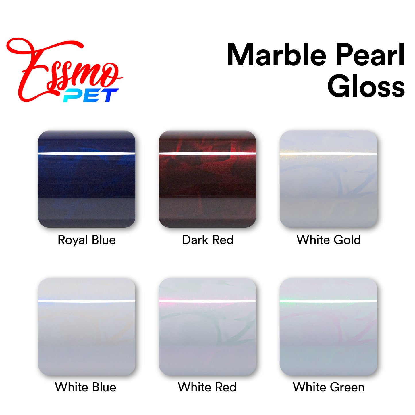 PET Marble Pearl Gloss Royal Blue Vinyl Wrap