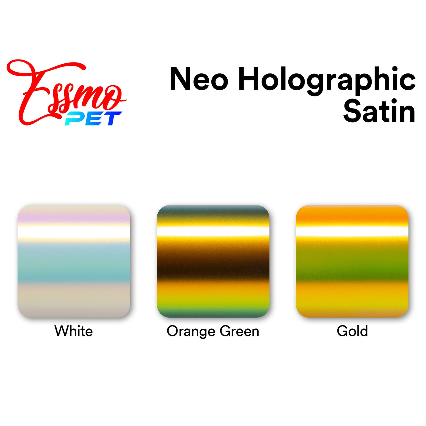 PET Neo Holographic Satin Gold Chrome Vinyl Wrap