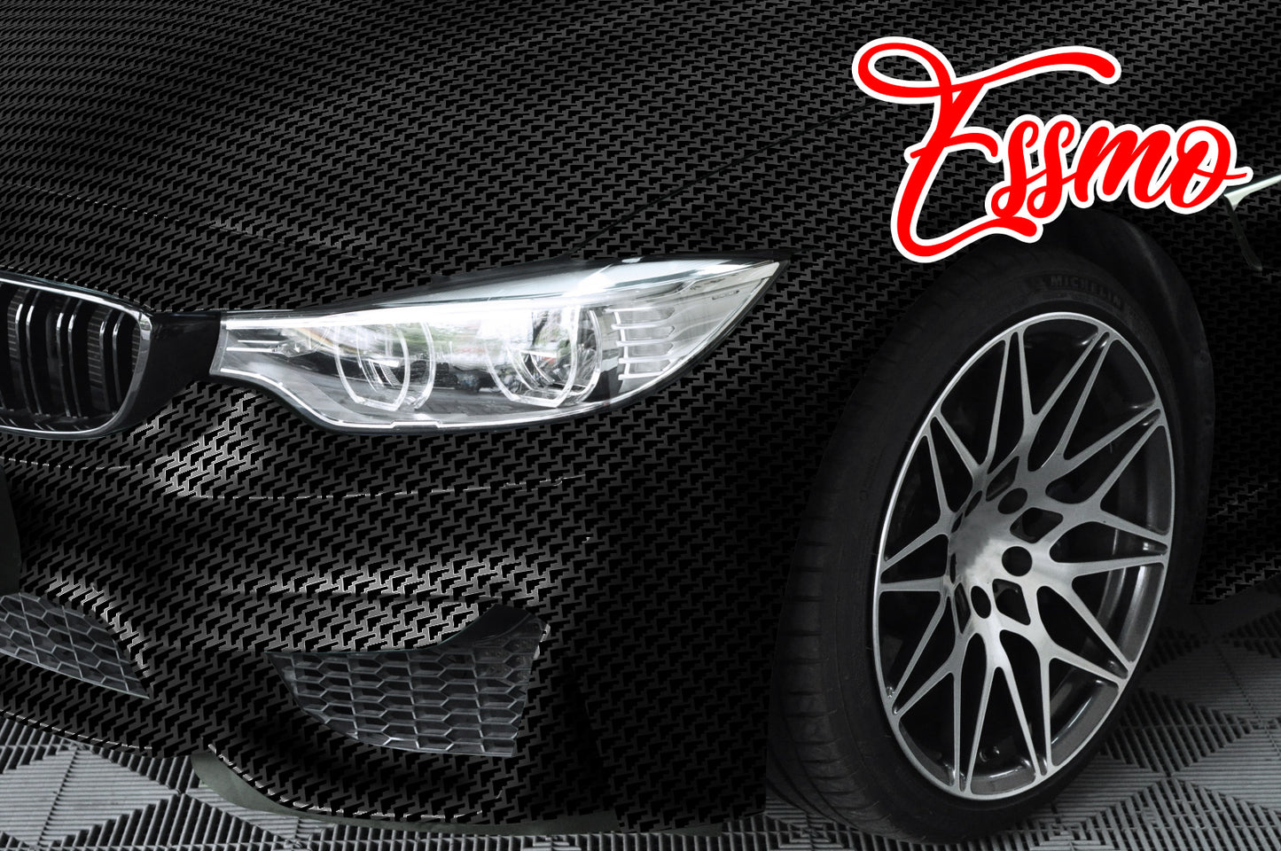PET Squadron Carbon Fiber Satin Black Vinyl Wrap